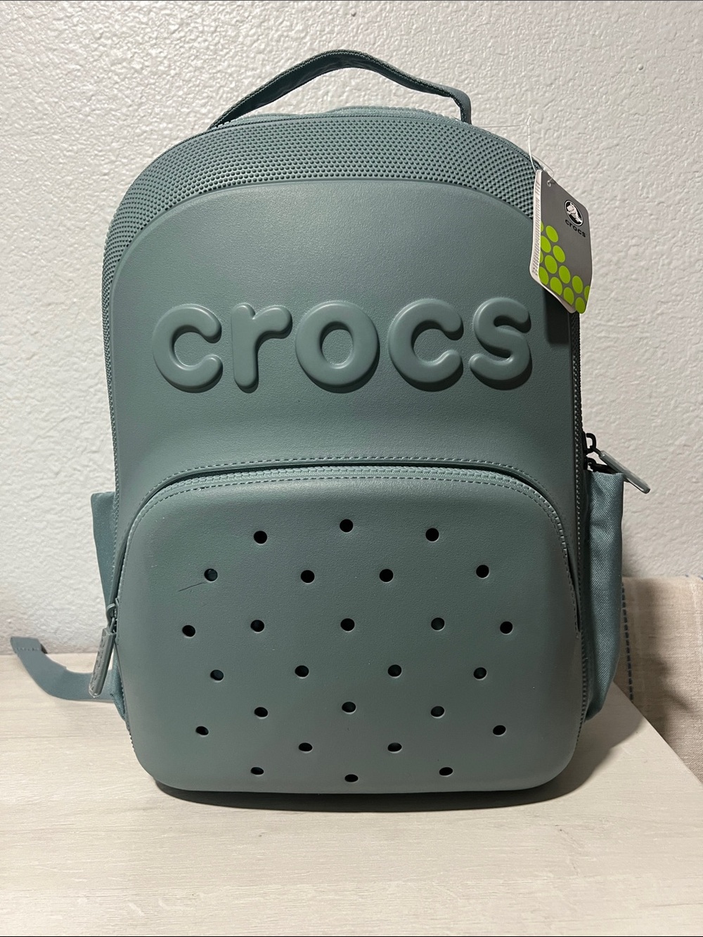 CROCS Sage Green Zip Backpack for women